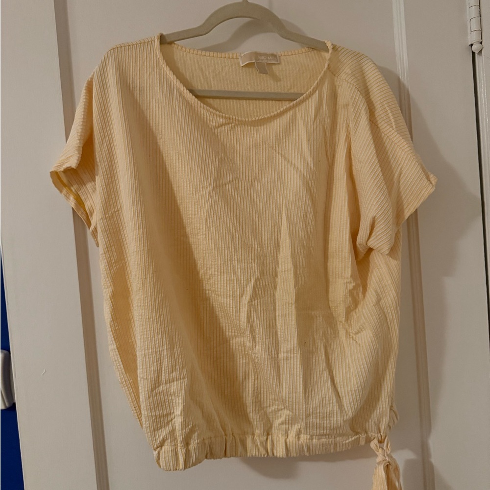 Michael Kors Cream Blouse with Tie Detail